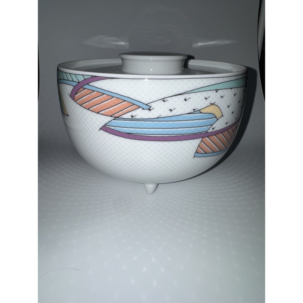 Rosenthal Century New Wave Footed Serving Bowl With Lid & Handle Dorothy Hafner